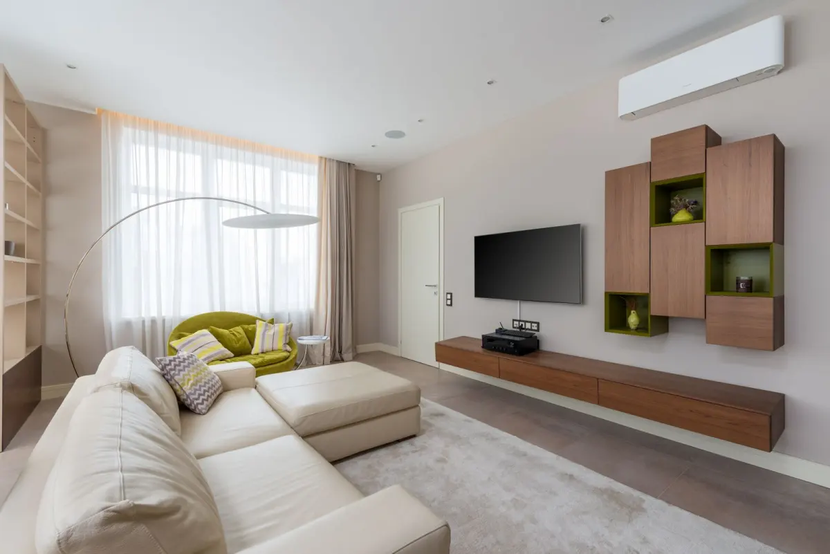 A finished living room